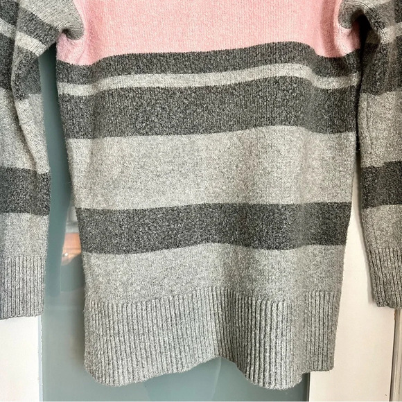 Talbots Gray Fireside Stripe Pullover Turtleneck Sweater Women Medium Petite - Picture 8 of 12